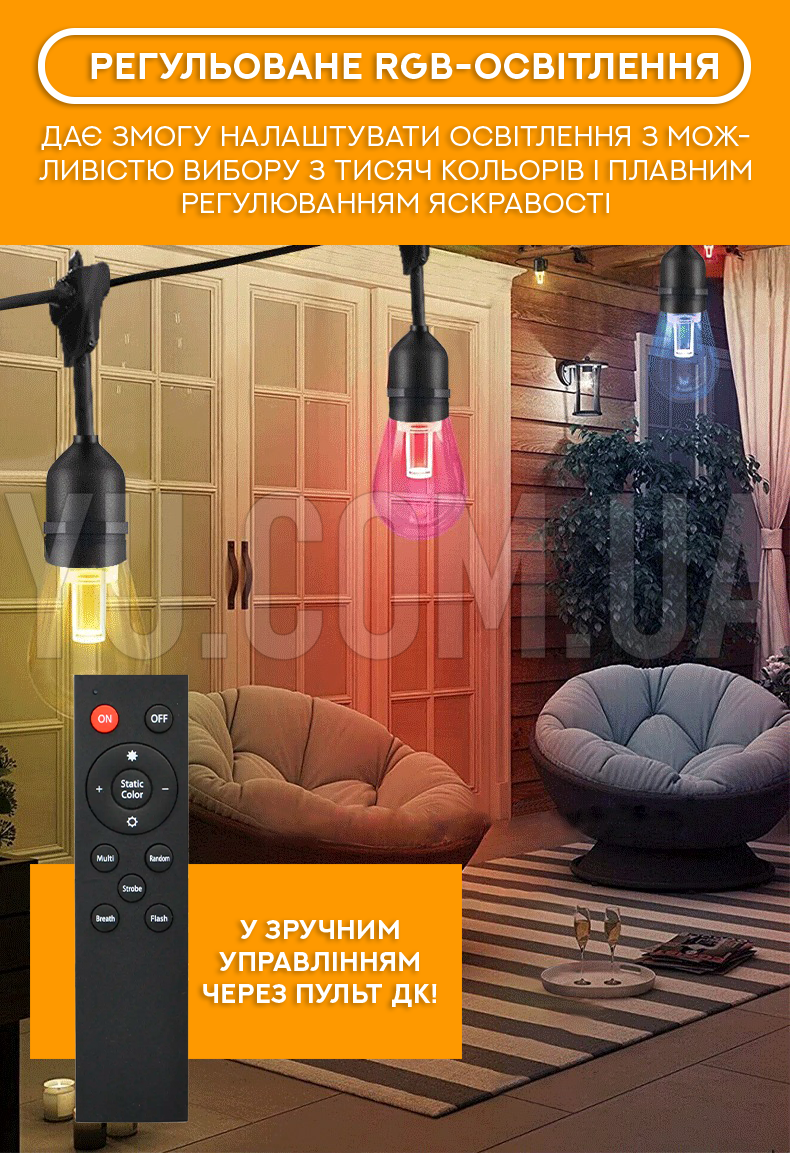 Вулична ретро XMAS-Smart гірлянда 20 ламп 20 метрів Tuya + пульт Вулична ретро XMAS-Smart гірлянда 20 ламп 20 метрів Tuya + пульт